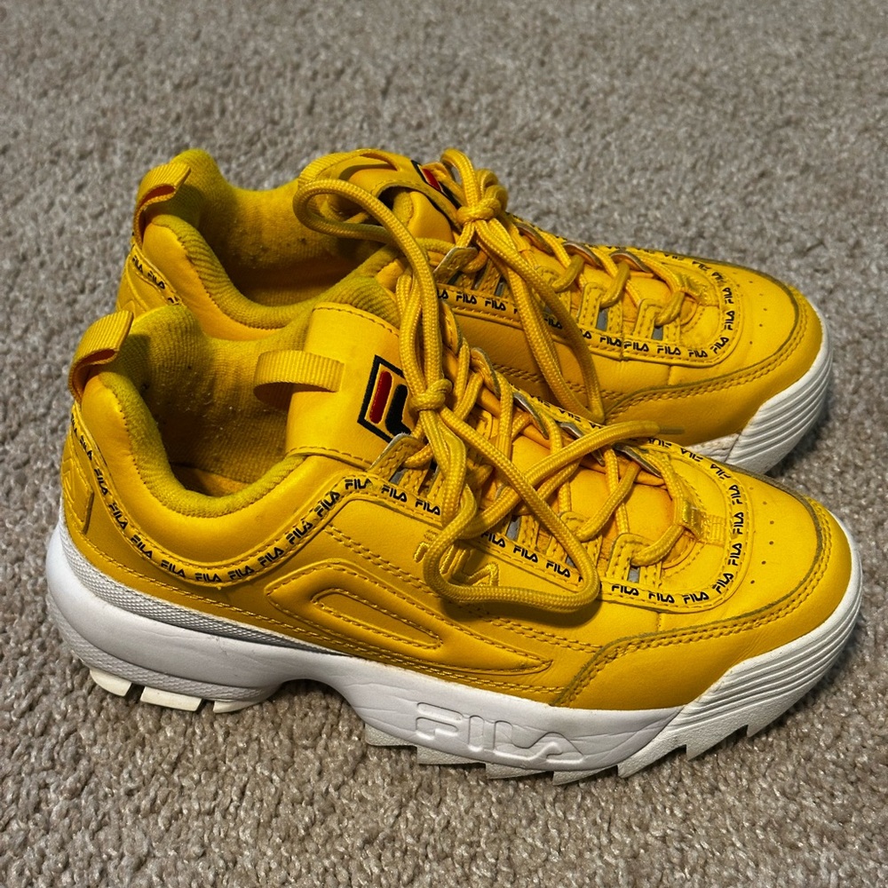 Fila Vibrant Yellow Sneakers with White Soles